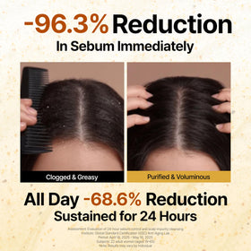 GROWUS shampoo in hand demonstrating amount and ease of use
