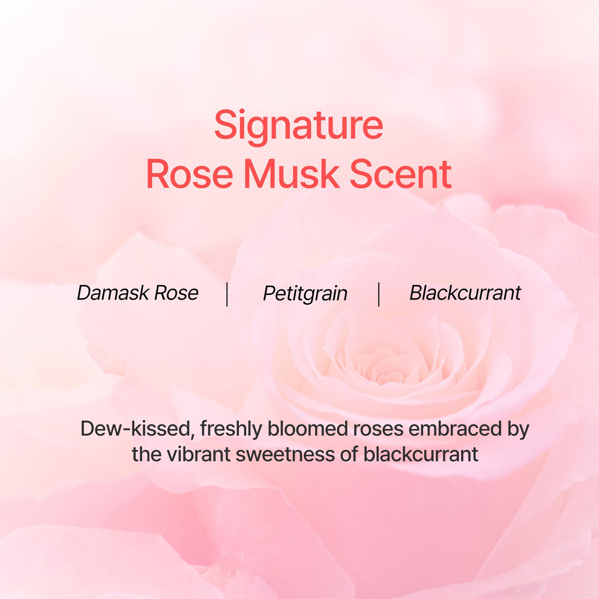GROWUS lifestyle shot with rose musk scent evoking premium spa experience