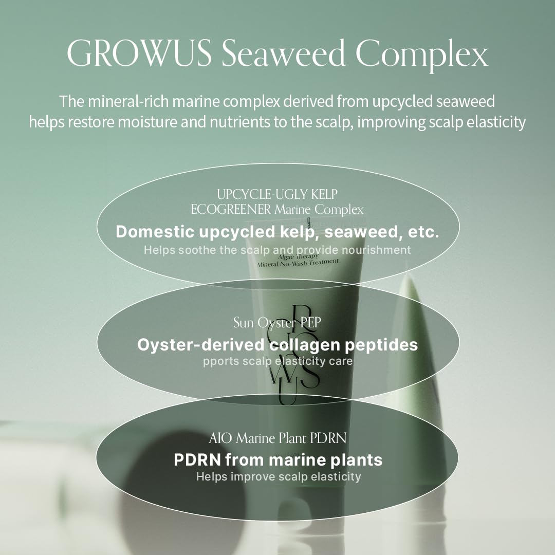GROWUS texture droplet on finger showing non-greasy, fast-absorbing formula benefit