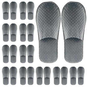 GRWJHUM front packaging view showing white guest slippers and hygiene benefit