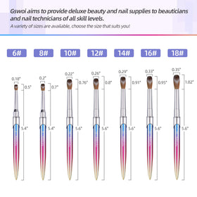 GSWOI brush in use sculpting acrylic nail demonstrating smooth product application