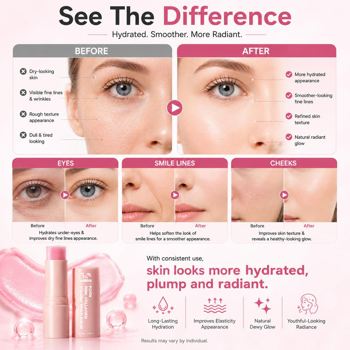 gtalmp swiped on lips and cheek for subtle glow and makeup-ready finish benefit