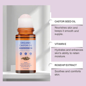 gtalmp oil texture drop on fingertip, demonstrates nourishing castor oil