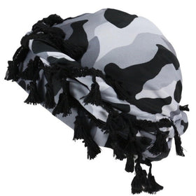 Gturytr front view showing camouflage grey-white turban, stylish protection