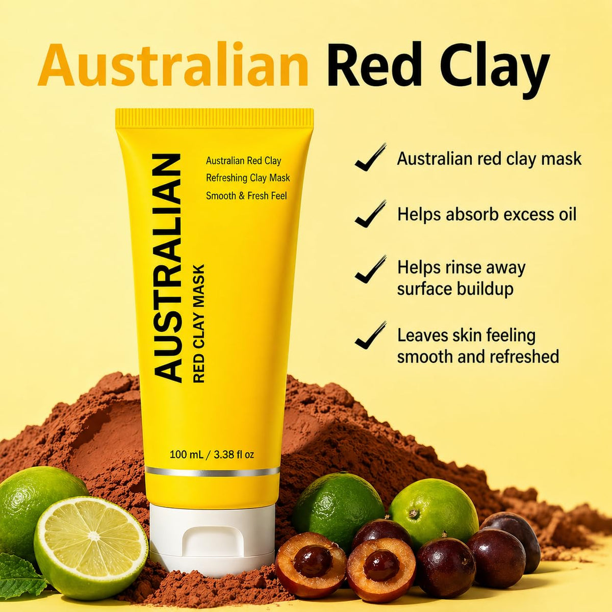 GTVOSY texture close-up of creamy red clay demonstrating smooth spreadability