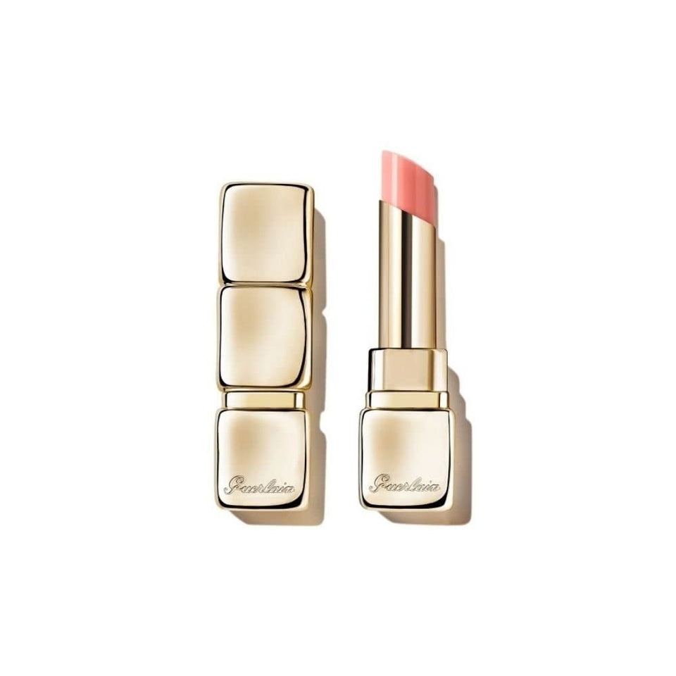 Guerlain Kiss Kiss Bee Glow front view showing compact tinted balm and honey glow