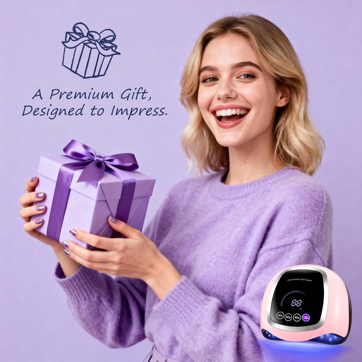 Gugusure in home salon setting with manicure tools — convenient at-home pro results benefit