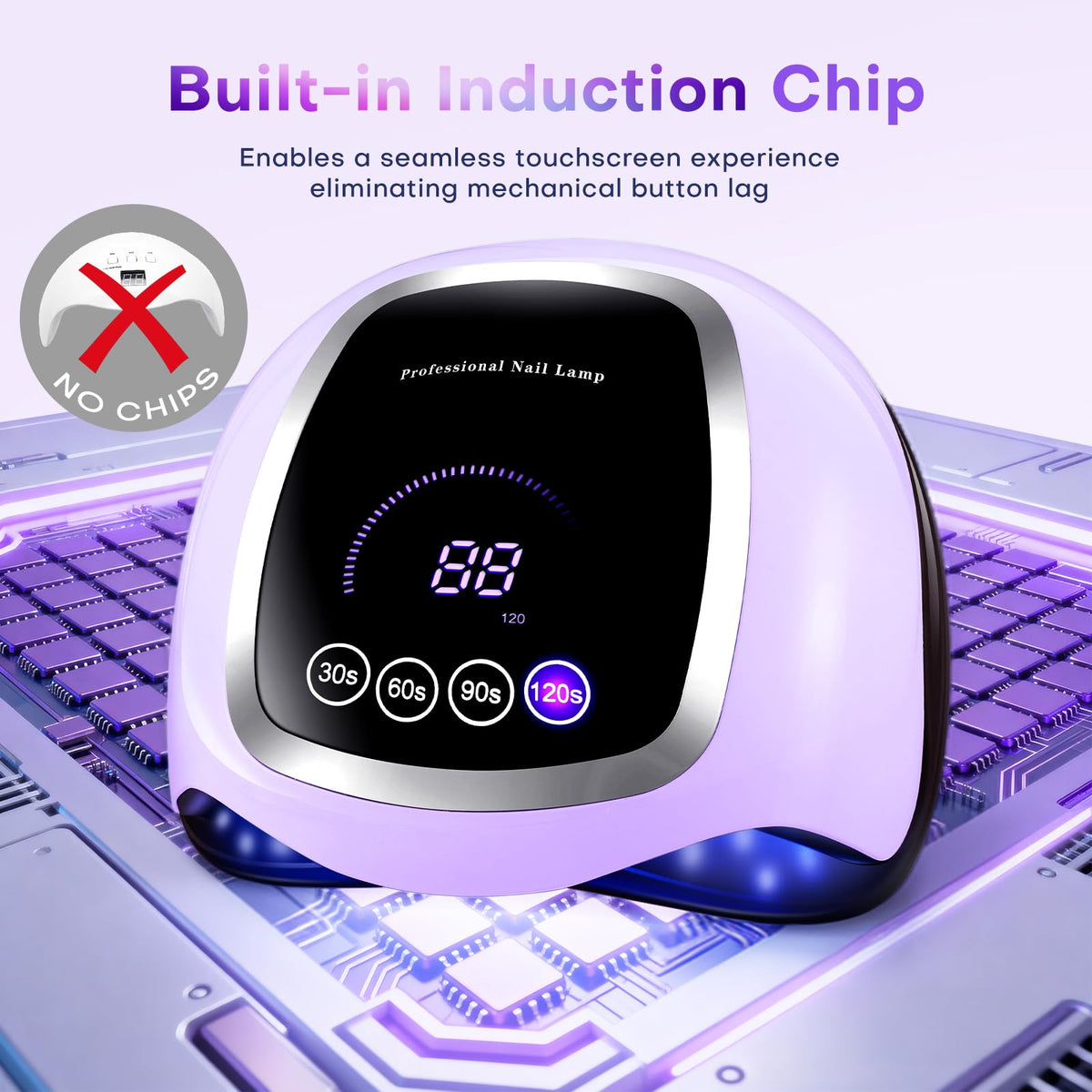 Gugusure display indicating temperature protection for comfortable curing sessions