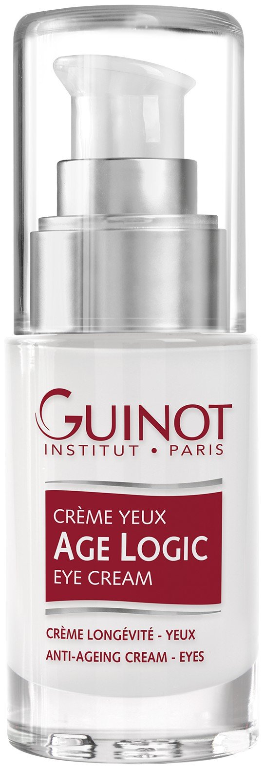 Guinot Age Logic eye cream front view showing compact tube and professional skincare benefits