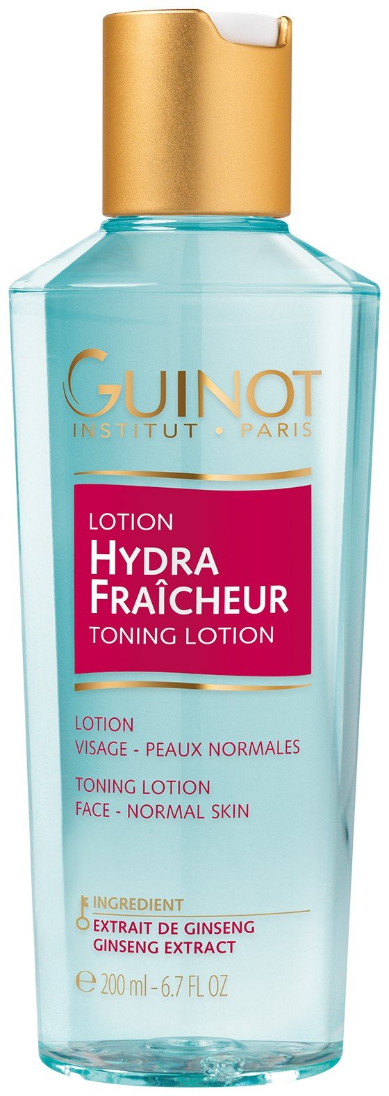 Guinot Hydra Fraicheur front bottle showing label and size, ideal for daily toning