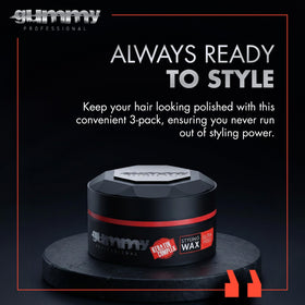 Gummy styled hair outdoors showing lasting hold and radiant finish benefit