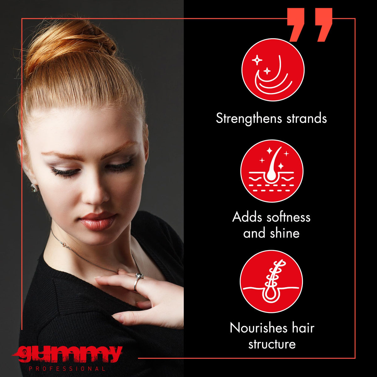 Gummy clear gel texture close-up highlighting smooth gel for residue-free styling benefits