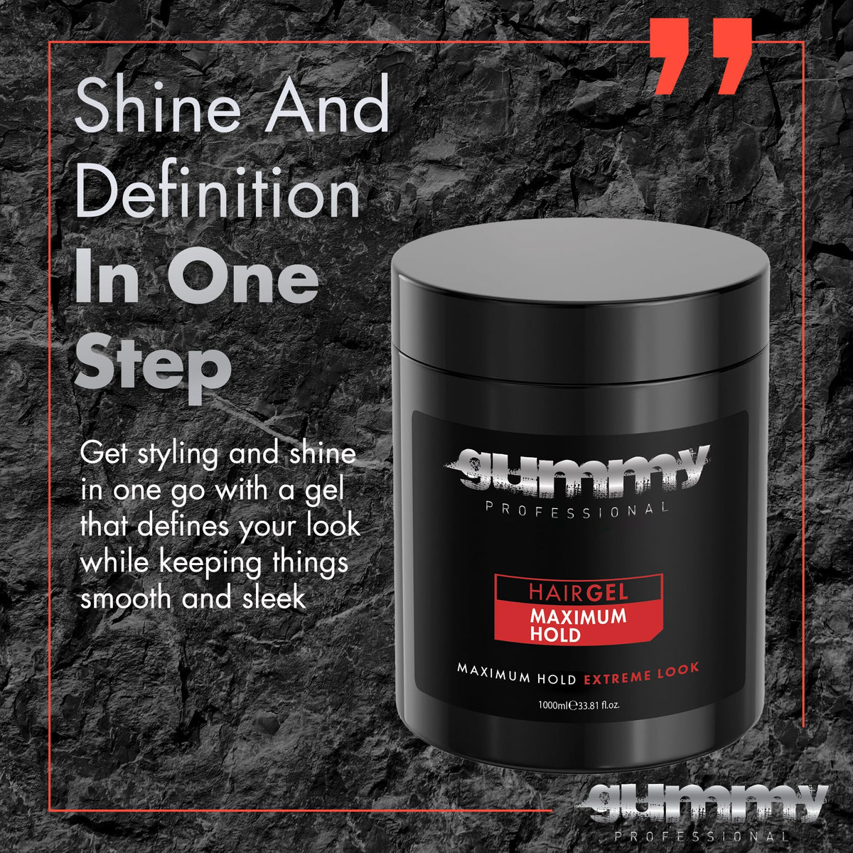 Gummy used for a slick-back hairstyle on a man showing strong hold and neat finish