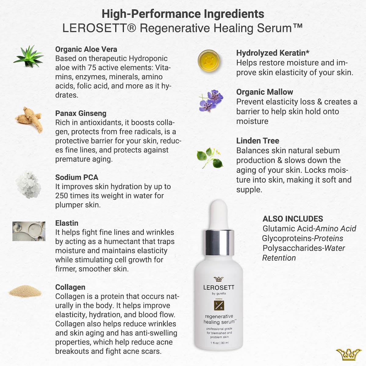 Gunilla LEROSETT aloe and ginseng ingredients illustrating botanical soothing benefit