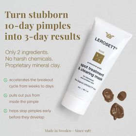 Gunilla Of Sweden LEROSETT label detail highlighting two-ingredient purity and transparency