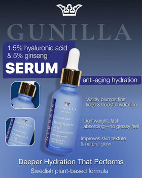Gunilla Of Sweden dispensing serum on hand showing quick absorption benefit
