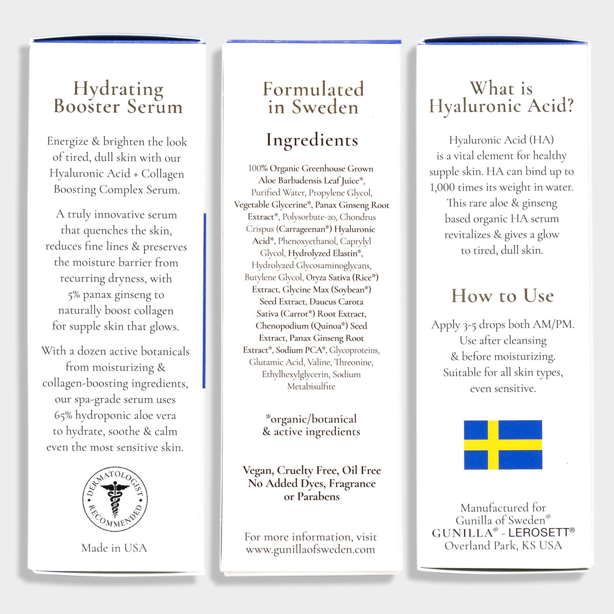 Gunilla Of Sweden one-ounce bottle next to ruler showing compact travel-friendly size