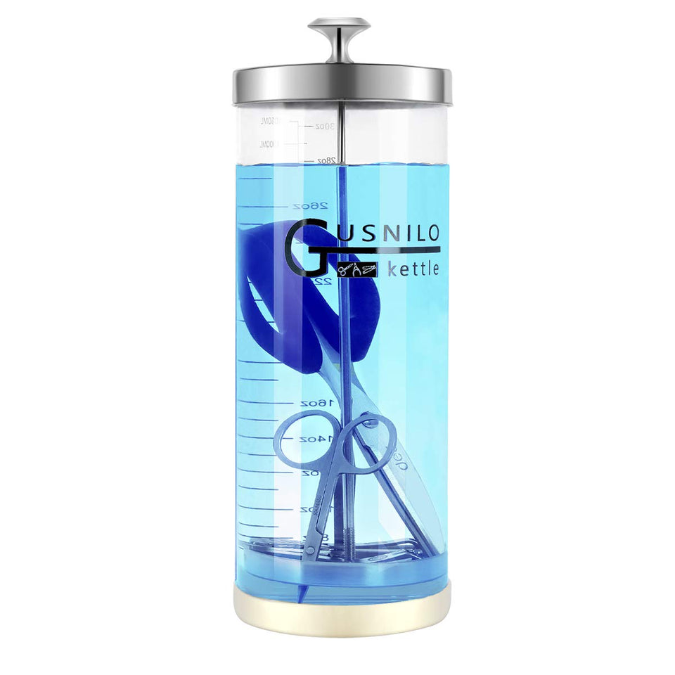 Gusnilo jar front view showing lid and clear glass for quick identification and neat storage