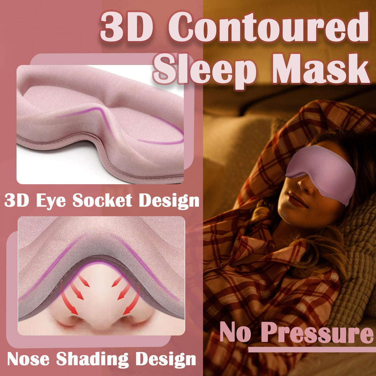gusonse 3D contour close-up revealing lash-protecting cup shape for no-pressure wear