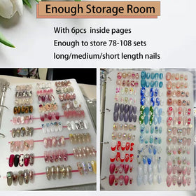 GUXACU press-on nails arranged by color and style to demonstrate easy selection and presentation benefit