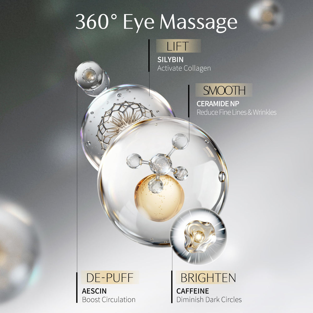 GUYU cream being absorbed into under-eye skin for smoother look