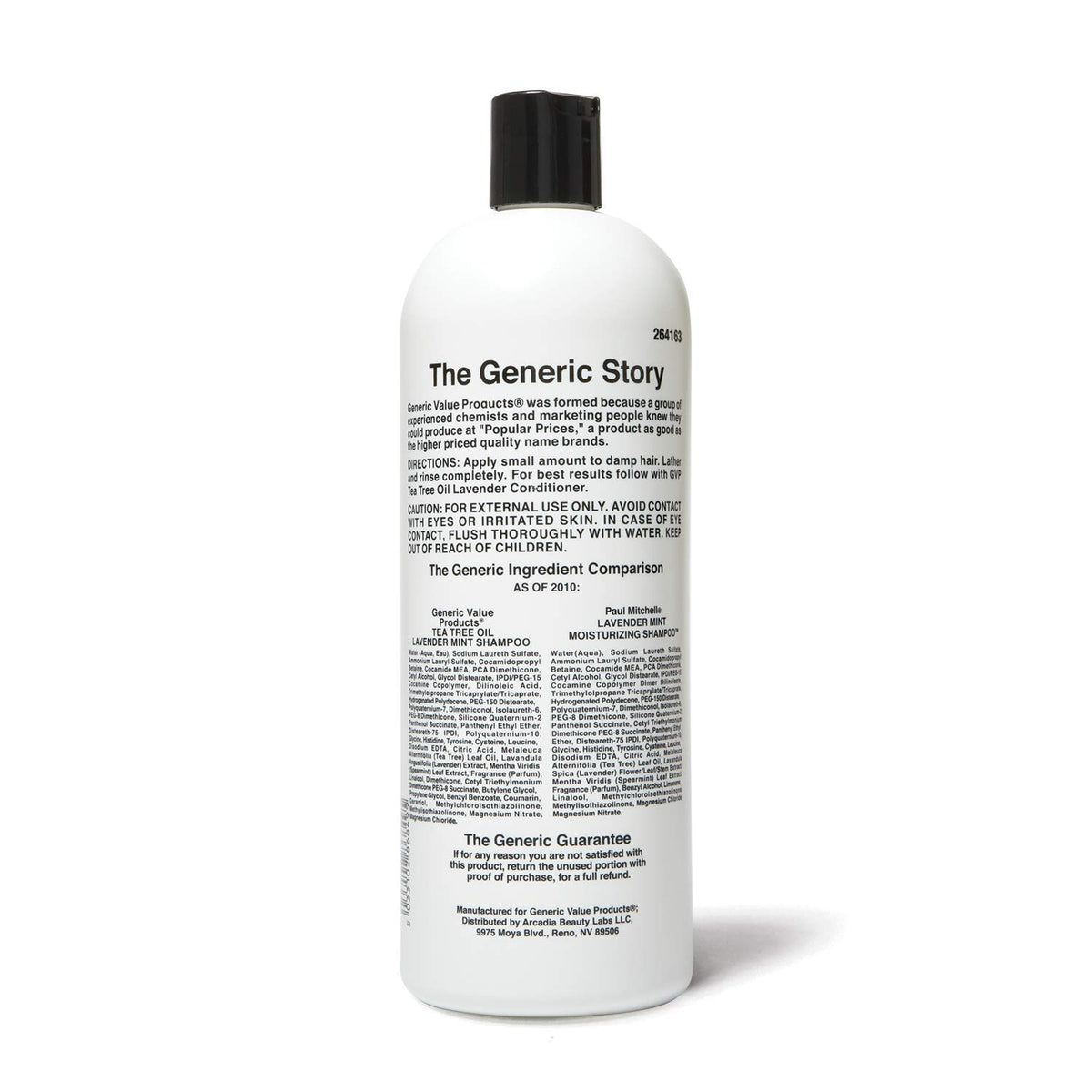 Generic Value Products shampoo pouring into hand with rich lather demonstrating hydration benefit