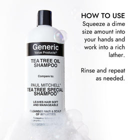 Generic Value Products shampoo being applied in shower for revitalizing feel