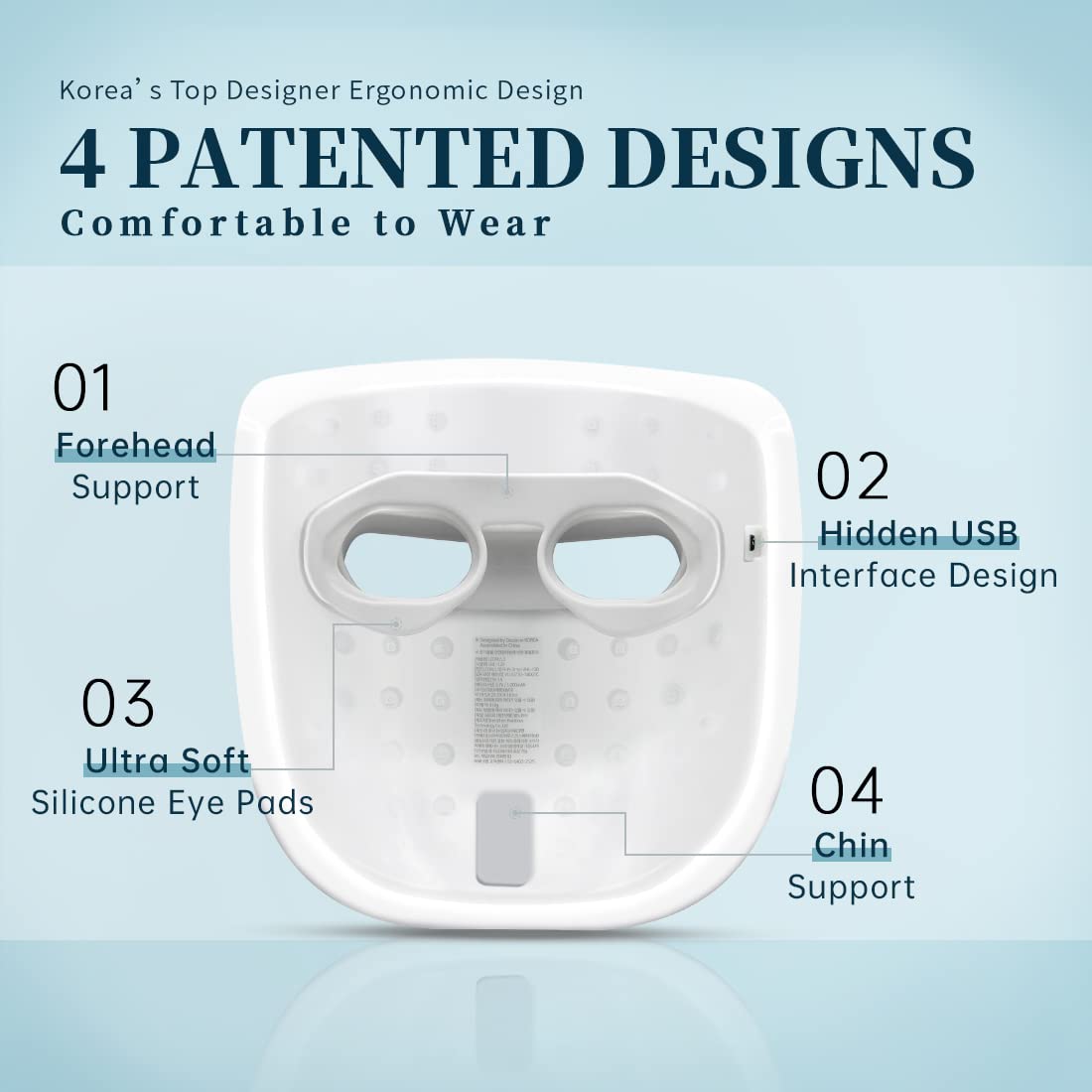 GYH chin pad detail showing adjustable fit for varied face shapes and better contact