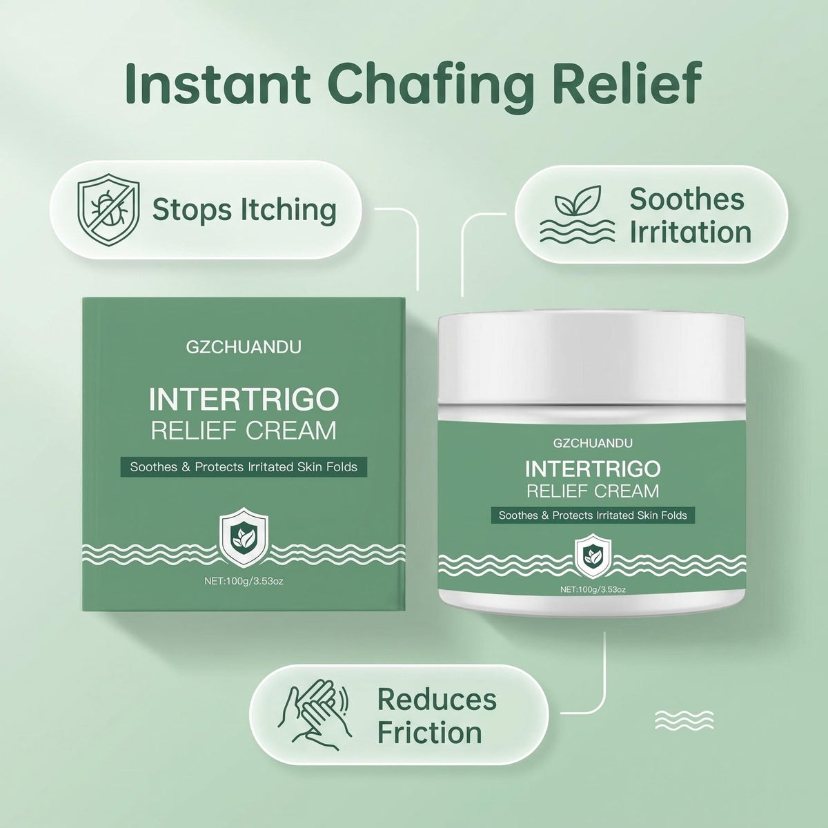 GZCHUANDU used on inner thigh showing soothing and protective benefit