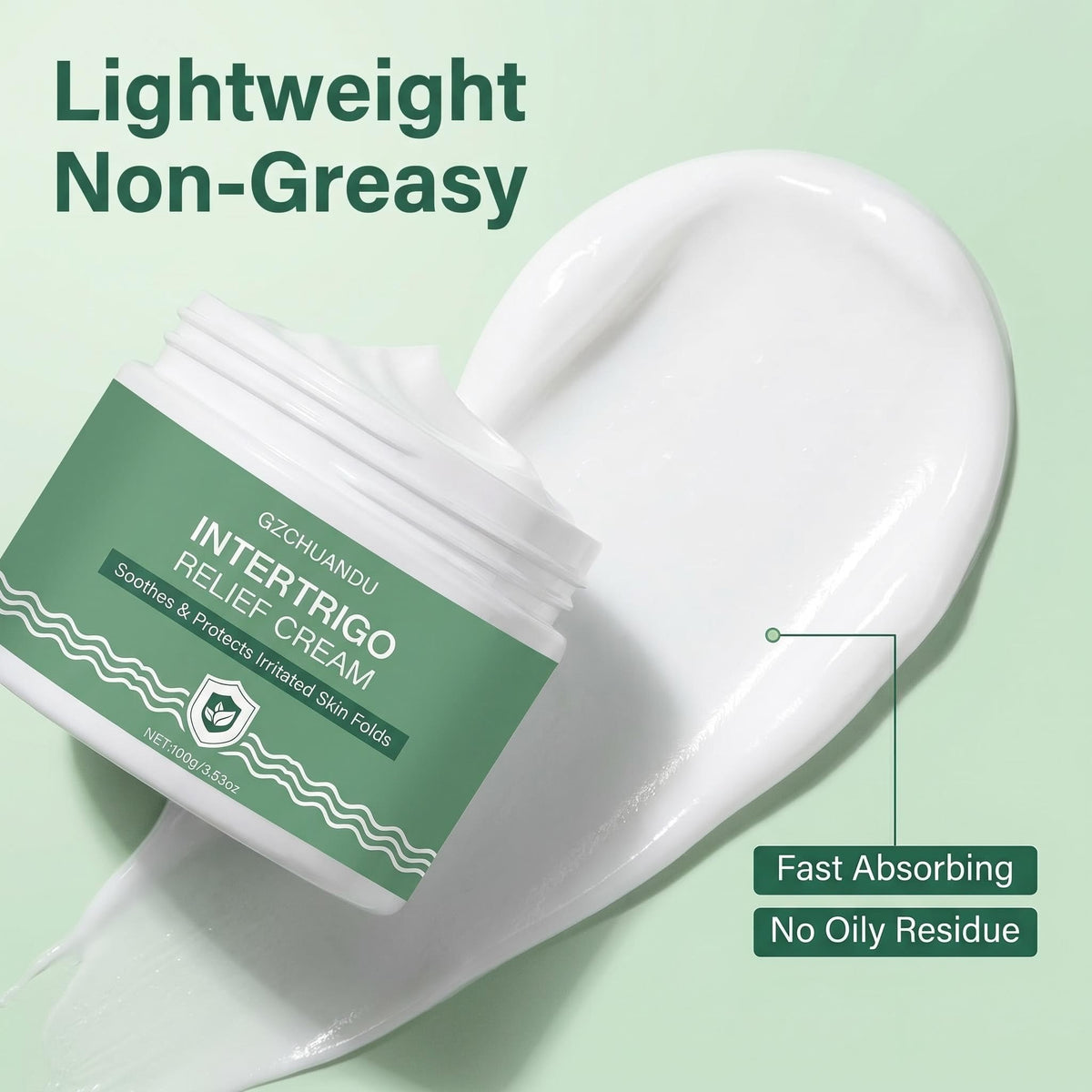 GZCHUANDU label detail focusing on gentle ingredients and clarity benefit