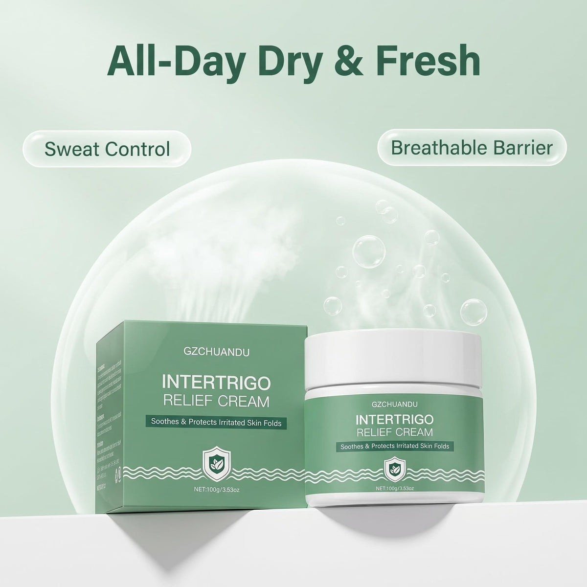 GZCHUANDU tube beside common items indicating compact 3.4 oz benefit