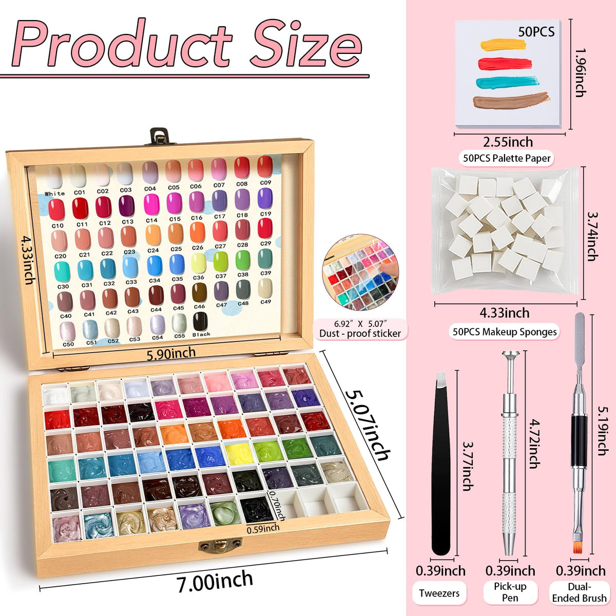 GZIXBDA open 57-color grid with sealed pigment compartments for long-term freshness