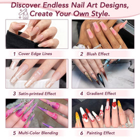 GZIXBDA finished manicure on nails in lifestyle setting highlighting salon-quality results
