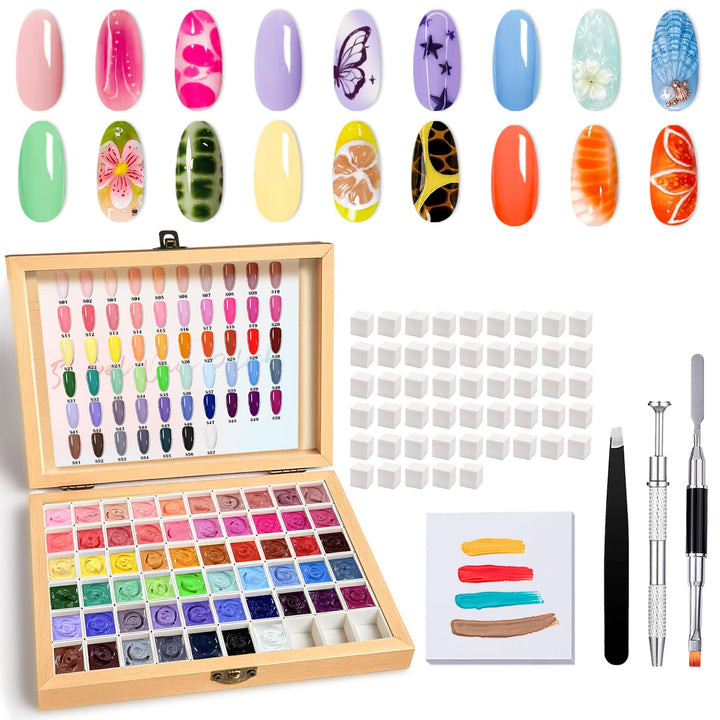GZIXBDA front open palette showing 57 colors for wide creative range