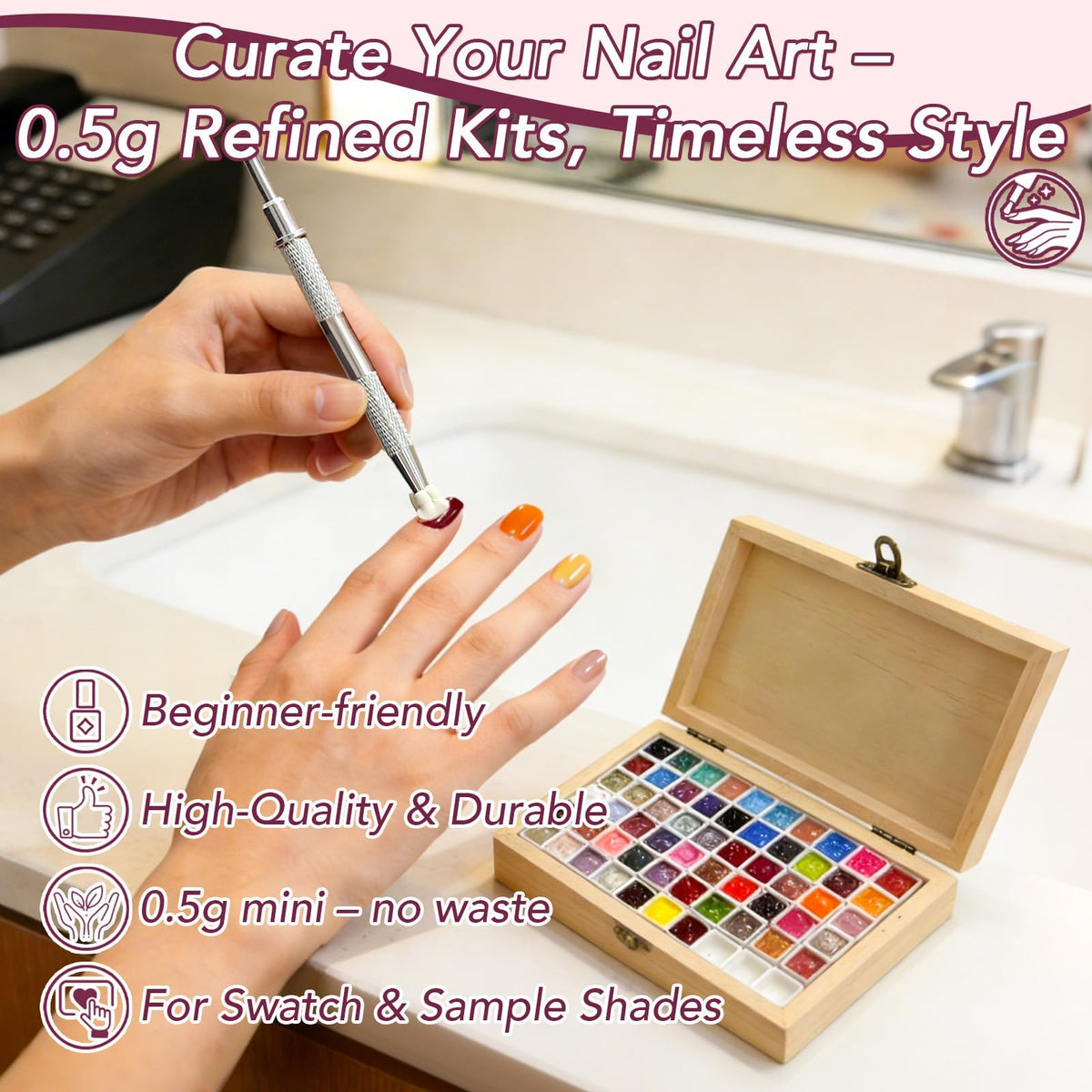 GZIXBDA ombre nail in use created with sponge for quick gradient effect