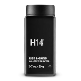 H14 front packaging showing compact travel-ready styling powder