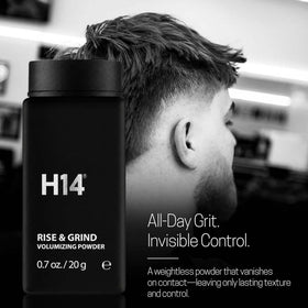 H14 label closeup listing pea extract and açaí oil nourishment