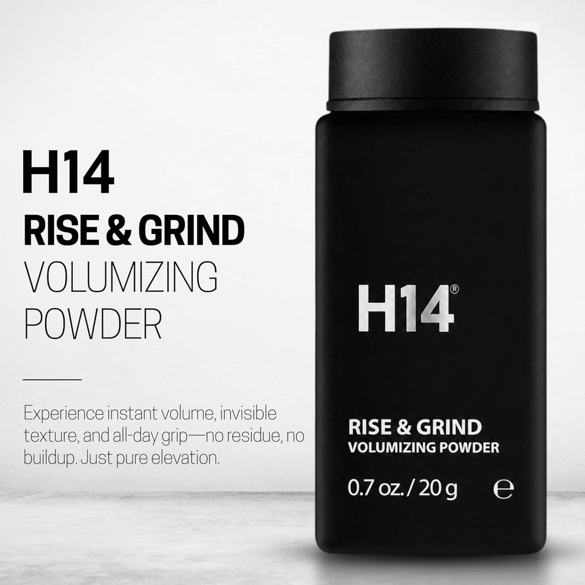 H14 open top revealing fine powder and easy dispensing benefit
