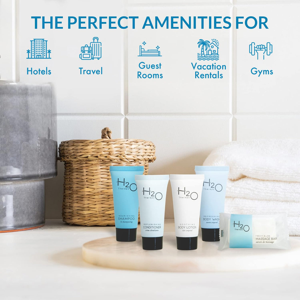 H2O Therapy bottle label close-up highlighting product clarity and premium look