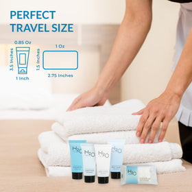 H2O Therapy bottle with open pump demonstrating easy dispensing for guests
