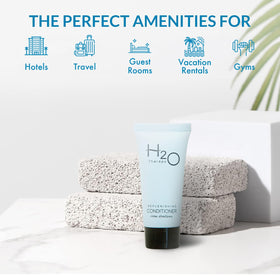 H2O Therapy close-up label displaying white tea scent and ingredient highlights