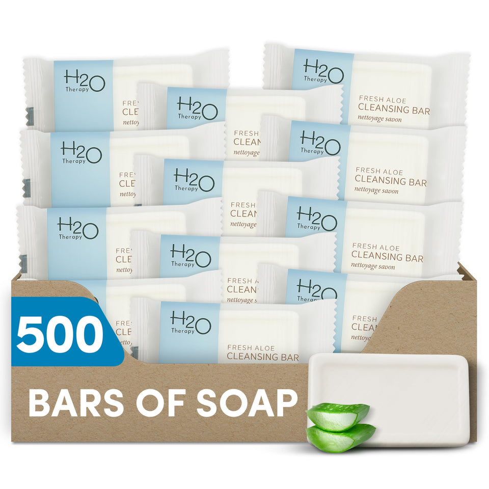 H2O Therapy front packaging showing bulk 500-count and clean presentation