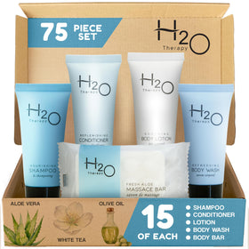H2O Therapy front packaging showing elegant amenity presentation and upscale appeal