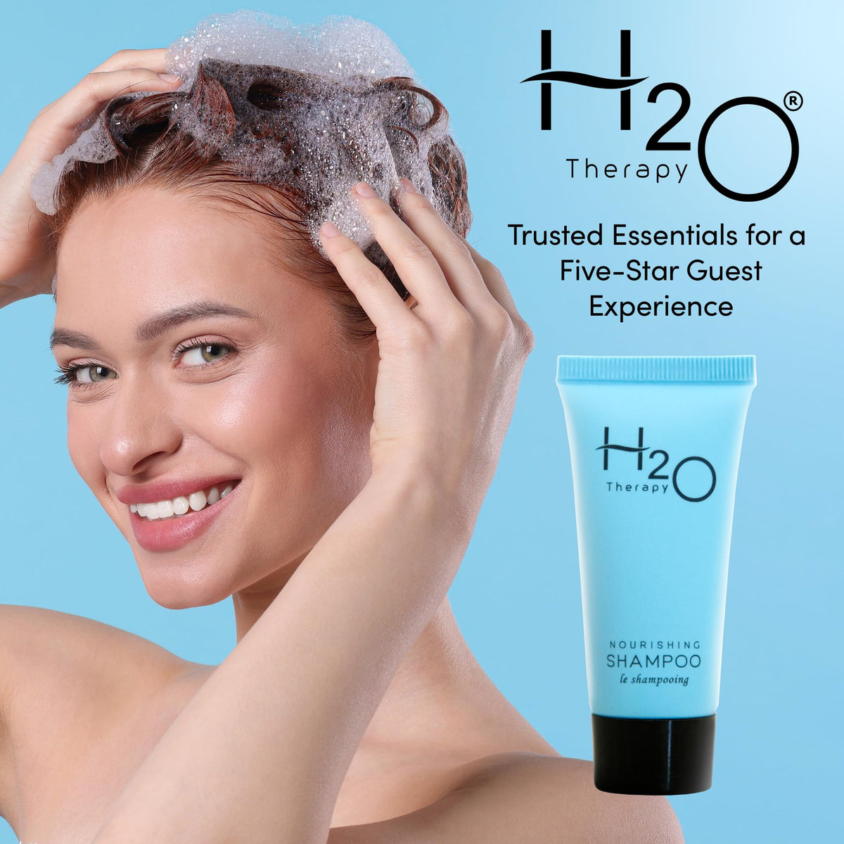 H2O Therapy label detail showing paraben-free formula and clean ingredients