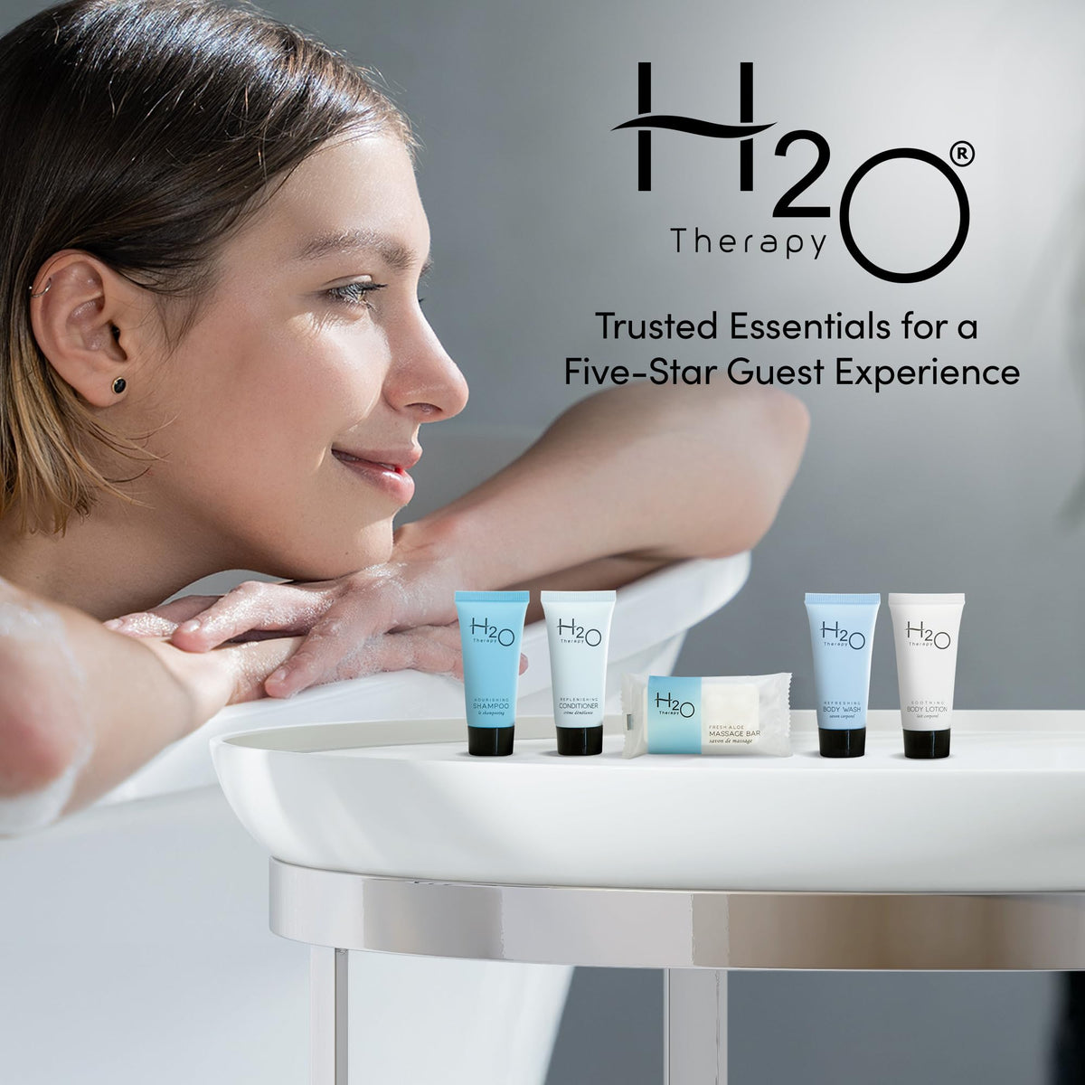 H2O Therapy in-hand size comparison showing compact travel-size convenience