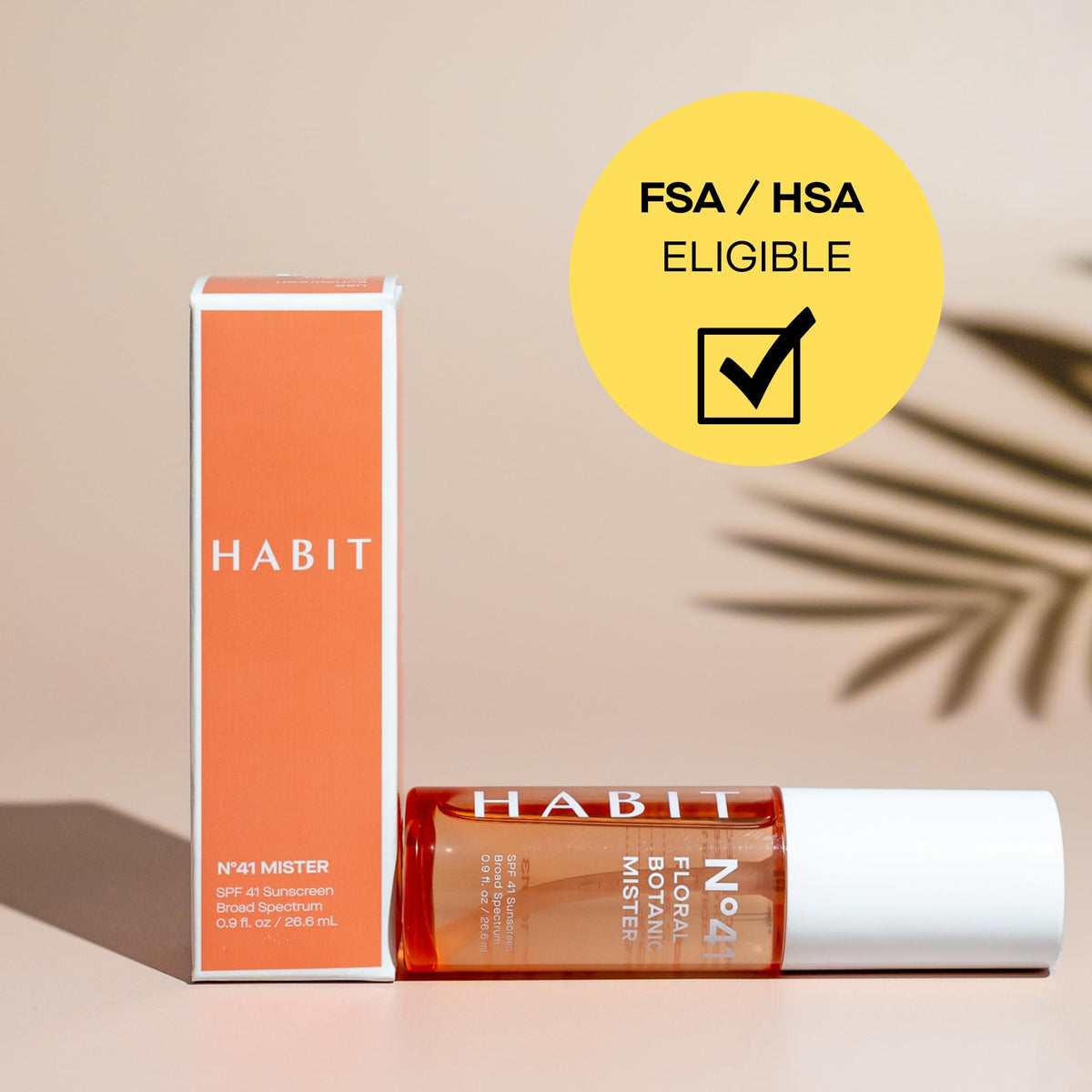 HABIT being sprayed over makeup preserving look while adding sun protection