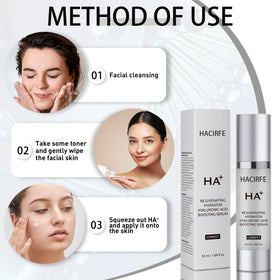 HACIRFE bottle staged in bathroom routine showing easy layering benefit
