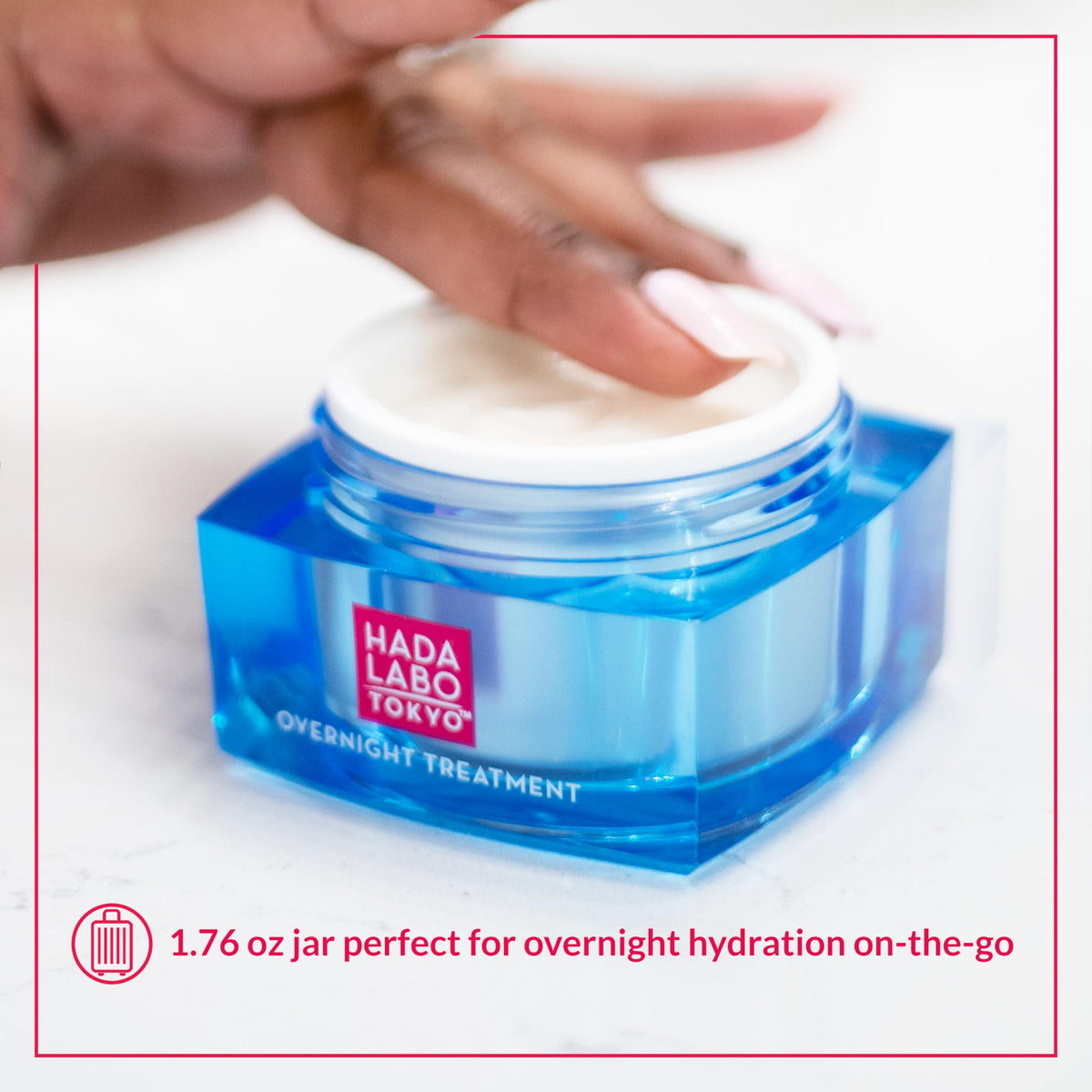 Hada Labo Tokyo cream on fingertip showing lightweight, fast-absorbing finish