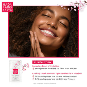 Hada Labo Tokyo mask staged in spa setting for relaxing self-care