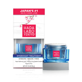 Hada Labo Tokyo front jar view showing compact travel-ready night cream
